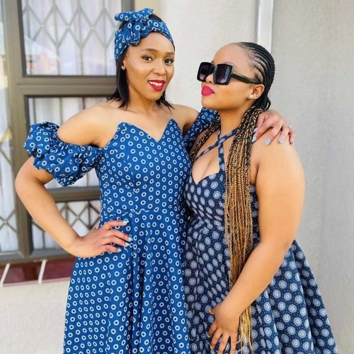 blue tswana traditional dresses