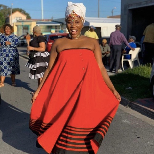 red and black xhosa dress