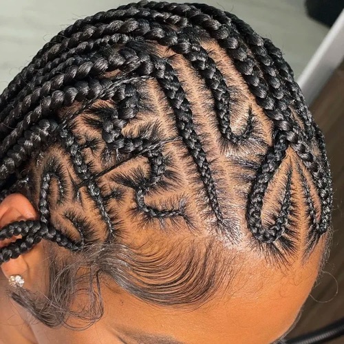 tribal braids with heart