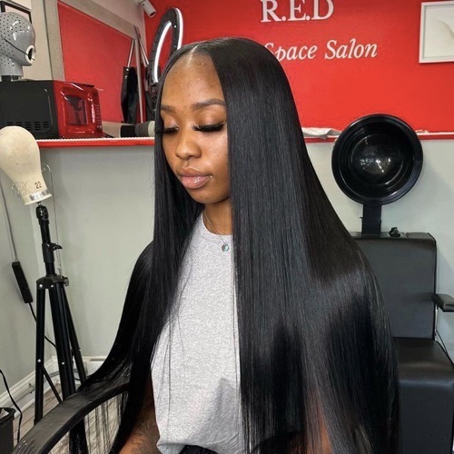 straight and sleek frontal weave